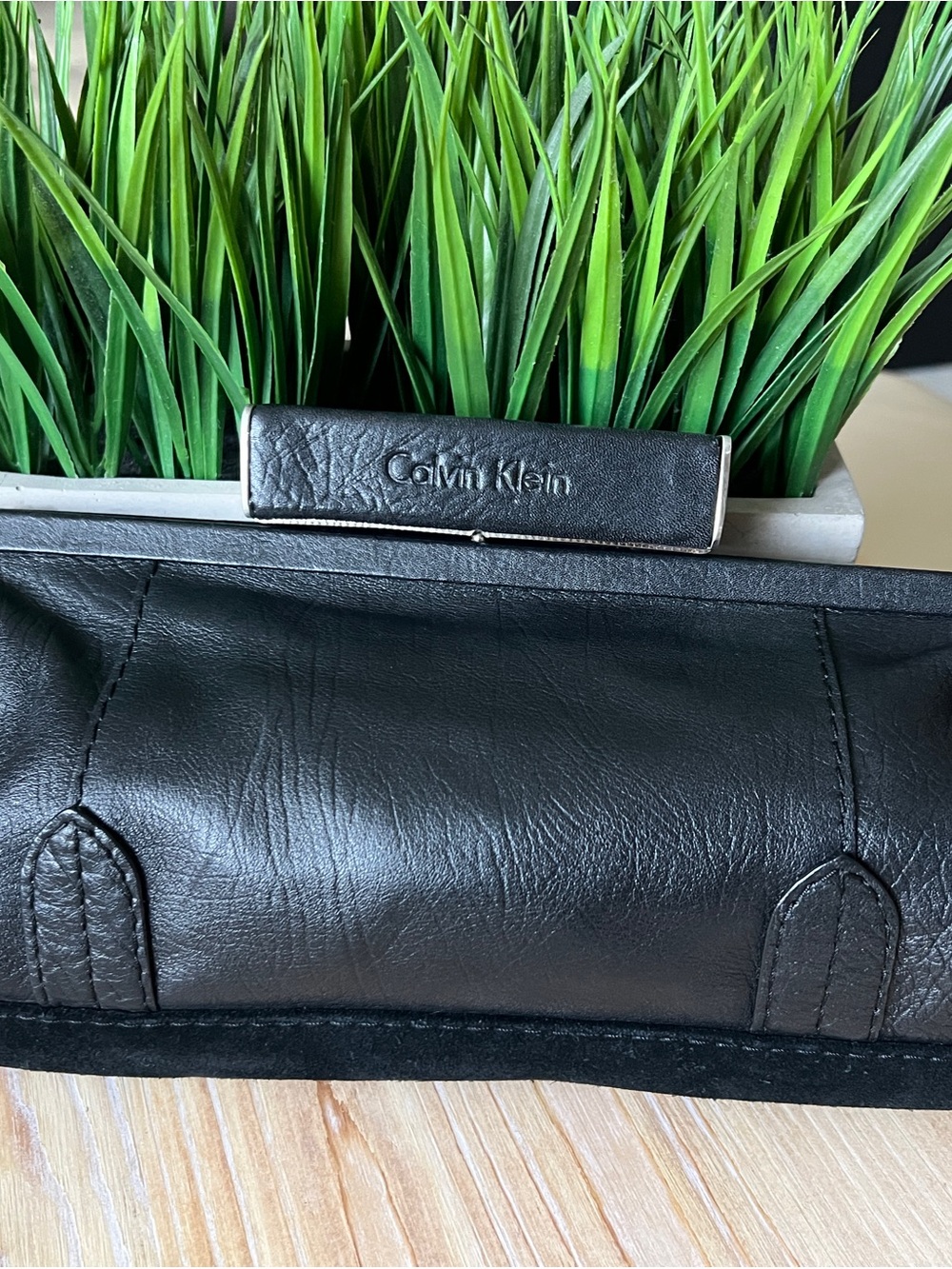 Calvin Klein Black Leather Men's Wallet Clutch